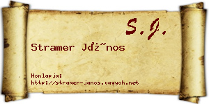 Stramer János névjegykártya
